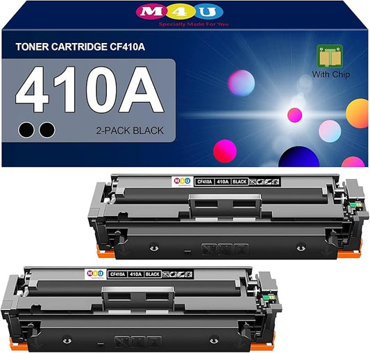 410A Black Toner Cartridges Compatible with HP 410A CF410A Toner Cartridge for M477fnw M477fdw M477fdn M452dn M452nw M452dw Printer(2 Pack, Black)