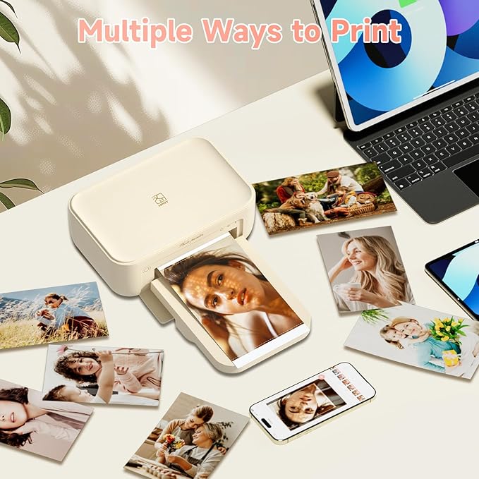 HPRT CP4100 4x6 Instant Photo Printer - Portable Phone Picture Printer + 108 Sheets & 2 Cartridges, Mobile, Wi-Fi, Premium Dye Sublimation (300 DPI) for Pro-Quality Home Prints - Creative Editing App