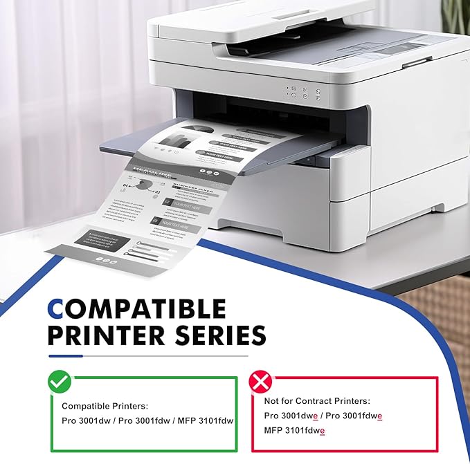 138A Black Toner Cartridges 2 Pack (with Chip) Compatible Replacement for HP 138A 138X W1380A W1380X for HP Pro 3001dw 3001fdw MFP 3101fdw Series Printer Ink