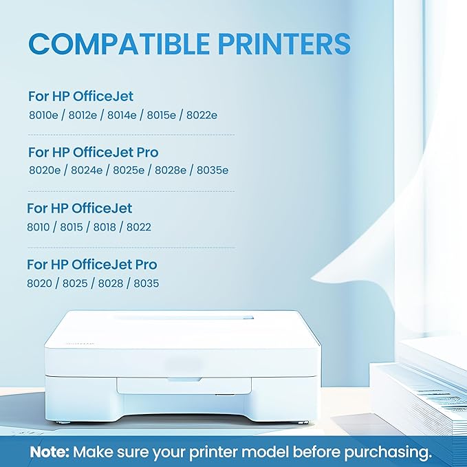 910xl Ink Cartridges Combo Pack for HP Printers Replacement for HP 910XL 910 Ink Work for HP Officejet Pro 8020 Ink Cartridges 8025e 8024e 8015e 8028e 8025 8035 8020 Printer (4 Pack, BCMY)