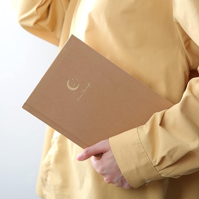 CAGIE Journal for Women Fabric Journal Notebook with 256 Pages 120 GSM Journals for Writing with Gift Box, 5.7x8.3 In, Brown