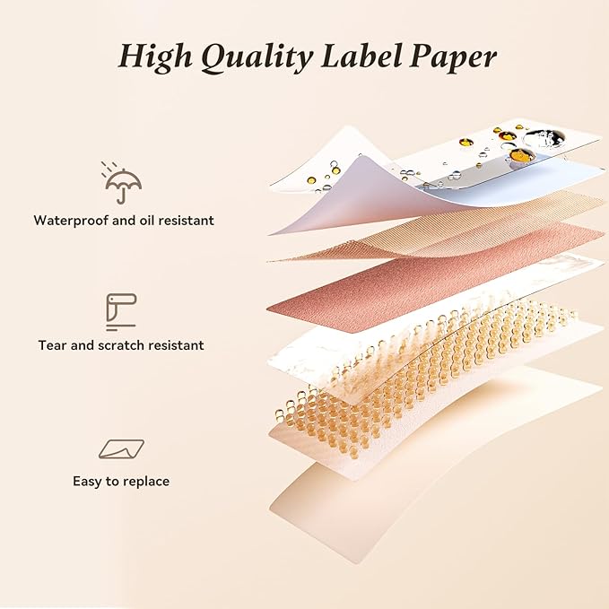 NIIMBOT Label Maker Machine Bluetooth Label Printer for School Home Office Organization, Wireless Mini Label Maker D110 Upgraded Version, Sticker Label Maker with 3Rolls Labels