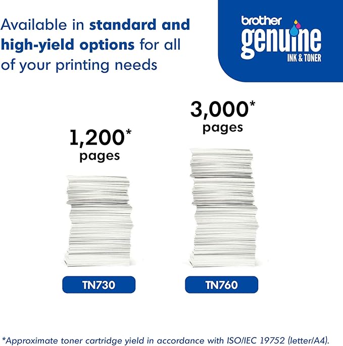 Brother Genuine Standard Yield Toner Cartridge, TN730, Replacement Black Toner, Page Yield Up To 1,200 Pages, Amazon Dash Replenishment Cartridge,1 Pack
