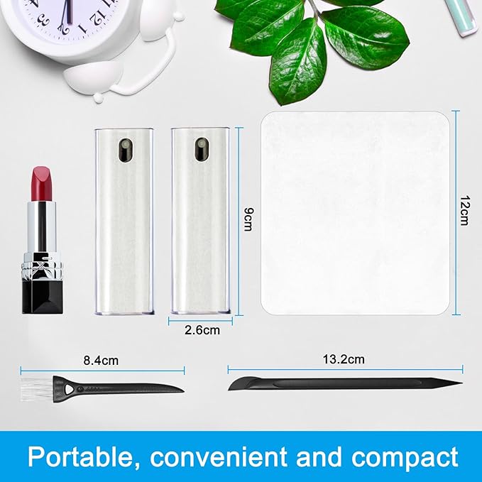 walrfid 2Pcs Car Screen Cleaner, Laptop Screen Cleaner Spray and Wipe, Electronic Computer Cleaning Kit for iPad, iPhone, Cellphone, Monitor, MacBook Pro, Car Display, Tablet, TV Flat Screens, Cream