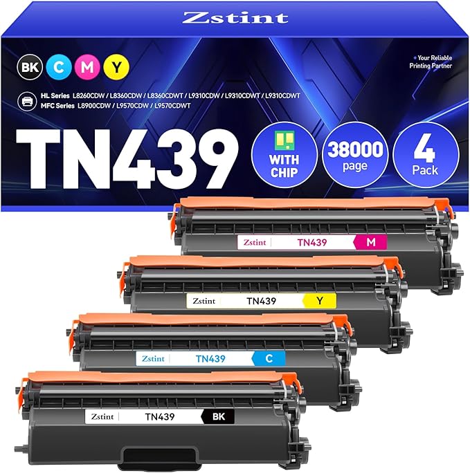 TN439 Toner Cartridge Set 4-Pack Replacement for Brother TN-439 Compatible for Brother MFC-L8900CDW MFC-L8690CDW HL-L8360CDW HL-L8260CDW MFC-L8610CDW MFC-L8905CDW MFC-L9570CDW HL-L8360CDWT Printer Ink