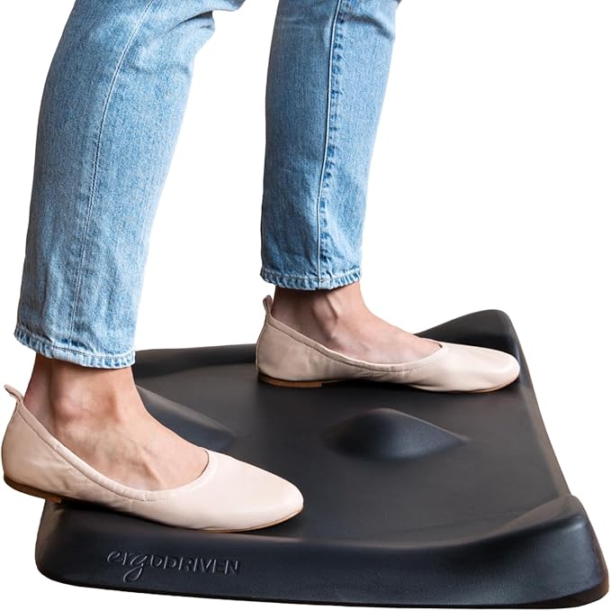 Topo Mini Comfort Mat by Ergodriven | The Smaller Not-Flat Anti-Fatigue Standing Desk Mat with Calculated Terrain | Accessories | Obsidian Black