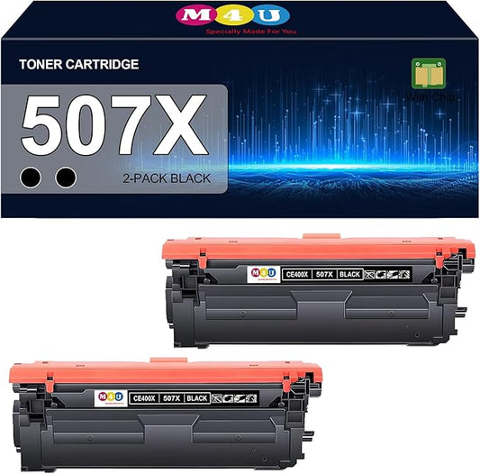 507X 507A High Yield Toner Cartridges CE400X CE400A(Black) Remanufactured Compatible with 507X 507A for Enterprise M551n M551dn M551xh M570dw M570dn M575c M575dn M575f(2 Pack, Black)