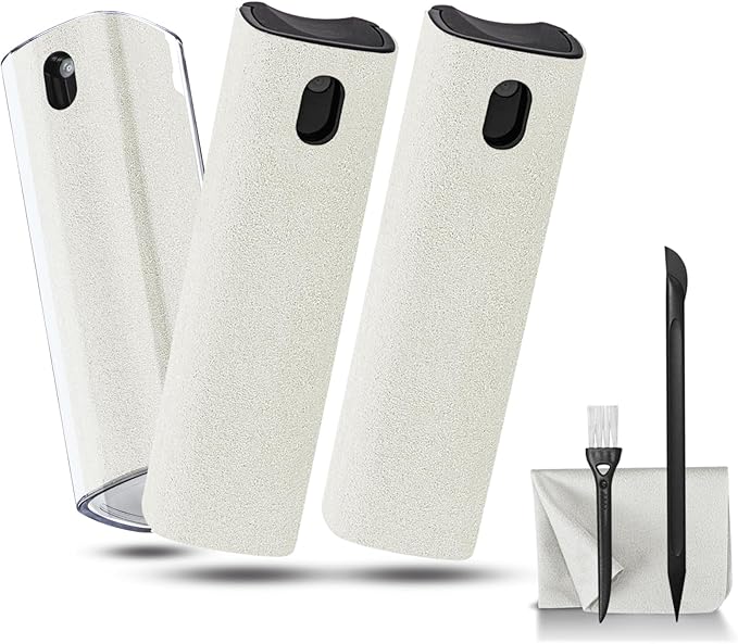 walrfid 3Pcs Car Screen Cleaner, Laptop Screen Cleaner Spray and Wipe, Electronic Computer Cleaning Kit for iPad, iPhone, Cellphone, Monitor, MacBook, Car Display, Tablet, TV Flat Screens, Cream