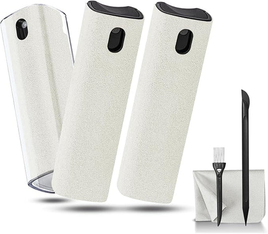 walrfid 3Pcs Car Screen Cleaner, Laptop Screen Cleaner Spray and Wipe, Electronic Computer Cleaning Kit for iPad, iPhone, Cellphone, Monitor, MacBook, Car Display, Tablet, TV Flat Screens, Cream