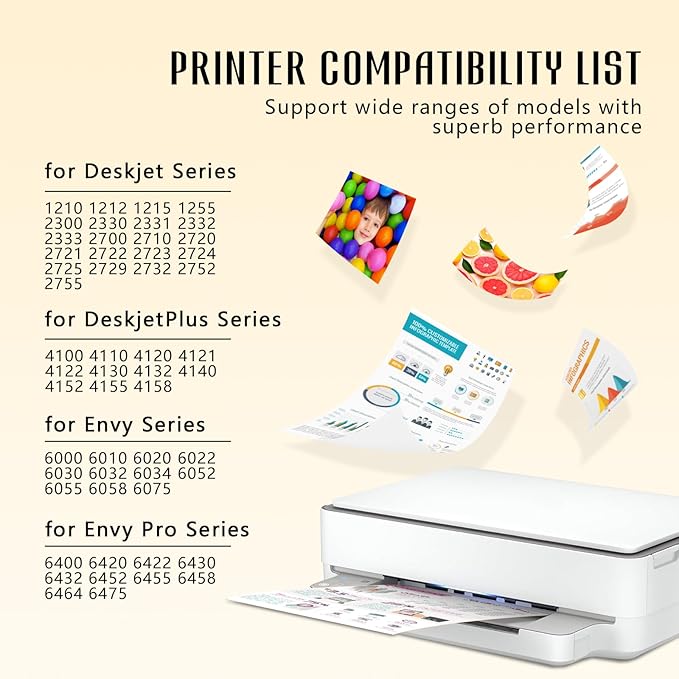 Printer Ink 67XL 67 HP67XL Black for HP67 XL 67XLBlack Ddeskjet 2755e 2734e Ink Cartridge for HP Printers for Deskjet 2755e / 2700 / 2700e / 2742 / 2734e / 4100 / 4155e Envy 6000e / 6455e / 6055e