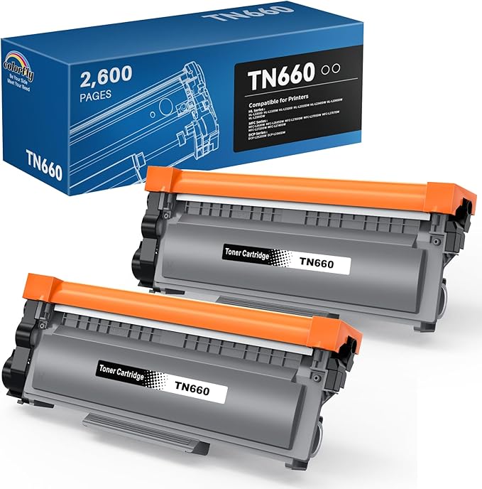 TN660 Toner Cartridge Replacement for Brother TN 660 TN-660 TN630 TN-630 Compatible with HL-L2300D HL-L2305W HL-L2320D HL-L2340DW HL-L2360DW HL-L2380DW DCP-L2540DW Printer(2 Pack, Black)