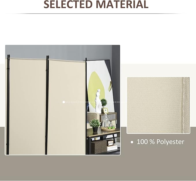 NicBex Room Divider 3 Panel Room Dividers with Fabric Panels Partition Room Dividers and Folding Privacy Screens 6FT Wall Divider for Home, Office, Room Separation,99.5"W x 19.75"D x 71.75"H, White
