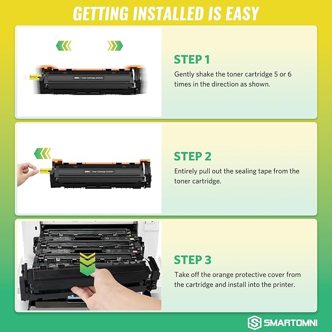 206A Toner Cartridges 4 Pack (with Chip) Works with HP Color Pro MFP M283fdw M283cdw, Pro M255dw M255nw, MFP M282nw M283 M282 M255 Printer | W2110A W2111A W2112A W2113A 206X W2110X