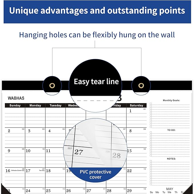 Desk Calendar 2025-2026,April 2025 to September 2026-Calendar 2025-2026 -18 Months,Desk Calendar 2025-2026 with to-do List,Thick Paper,17" x 12" For Planning.