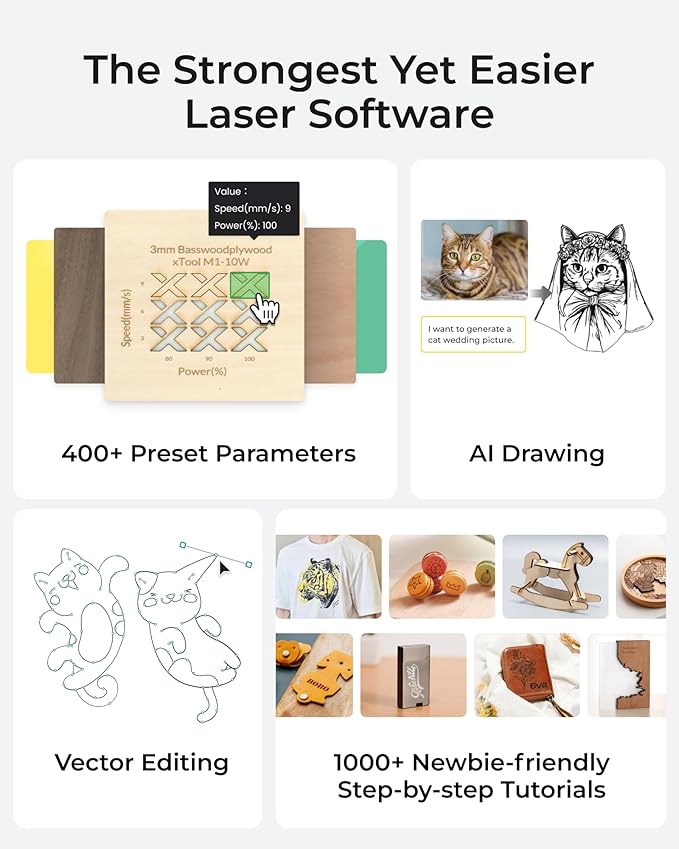 xTool S1 40W Laser Cutter and Laser Engraver for Tumblers, 23.93" x 15.16" Bed Size, 600mm/s Speed, Laser Engraving Machine, Laser Engraver for Wood and Metal, Acrylic, Big Project - Rotary Bundle