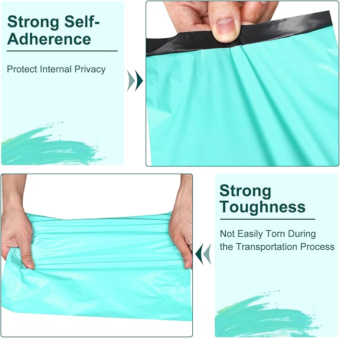 Large Poly Mailers 24x24 Inch 50 Pcs, Extra Large Shipping Bags for Clothing with Self-Sealing Tear-Resistant, Waterproof Poly Bags, Mailing Envelopes for Small Business (Teal)