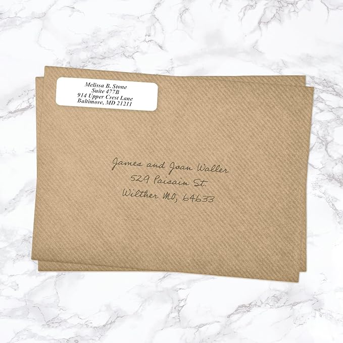 White Personalized Return Address Labels Without Dispenser - Roll of 250 Custom Stickers
