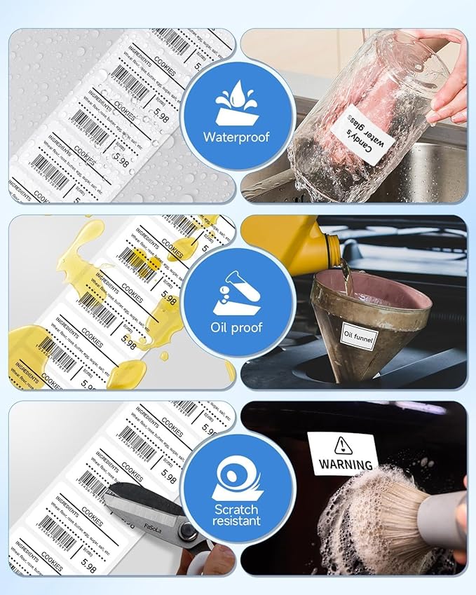 M100 Thermal Labels 1.18"X0.78" (30X20MM), Compatible with Label Maker Machine M100/ M110/ M150/ M220/ M250/ M108/ M221, Multi-Purpose Adhesive Thermal Labels, Black on White, 320 Labels/Roll