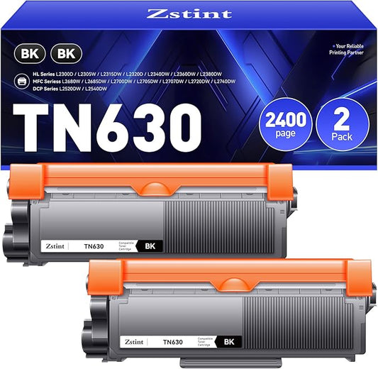 TN630 Toner Cartridge Replacement Compatible for Brother TN-630 TN660 TN-660 HL-L2380DW HL-L2320D HL-L2340DW DCP-L2540DW MFC-L2700DW MFC-L2720DW HL-L2300D HL-L2360DW MFC-L2740DW Printer Black 2-Pack