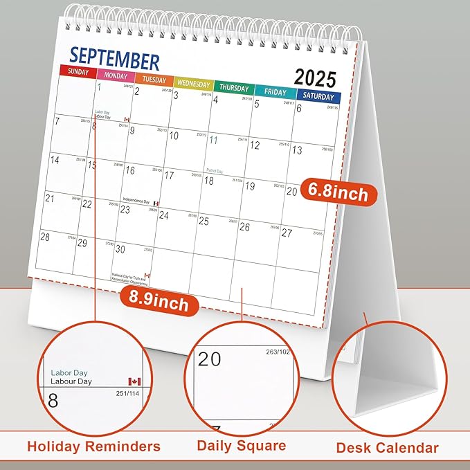 Desk Calendar 2025 planner, Covers Jul 2025-Jun 2026 with Monthly Plan, Notes and Tasks, Easy to Organizing for Family, Students, Home, School and Office