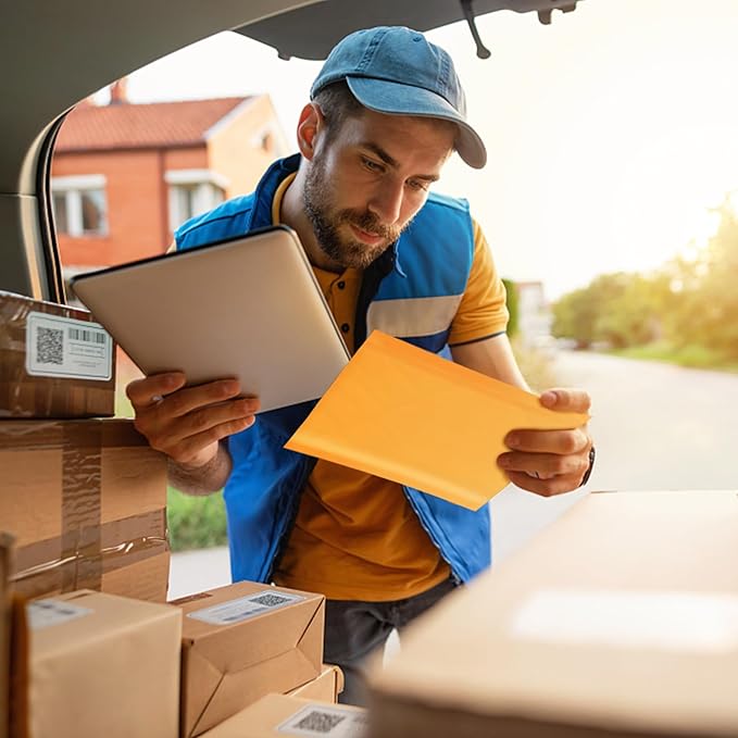 Kraft Bubble Mailers 4x7inch 50Pack Yellow Self-Seal Padded Envelopes Bubble Opaque Padded Mailers Shipping Bags for Small Businesses to Package and Mail Jewelry Cosmetics, Electronic Products, Cards