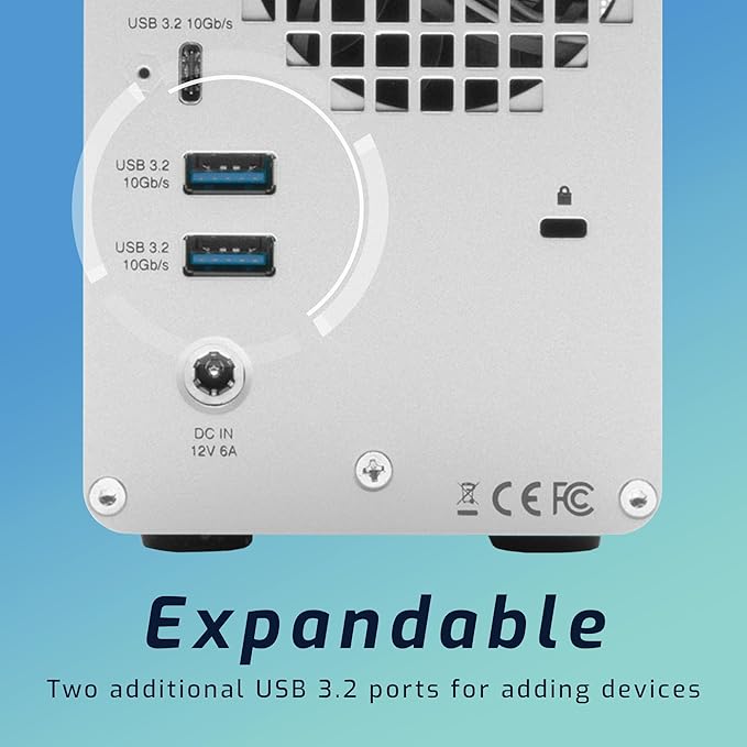 OWC Mercury Elite Pro Dual USB-C / Thunderbolt 3 External Raid Storage Enclosure with 3Port HUB for Mac and PC
