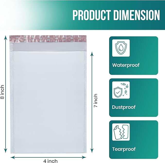 Levex - #000 4" x 8" [100 Pack] Poly Bubble Mailers, Padded Envelope Mailers, Packing Envelope & Mailing Bags for Shipping