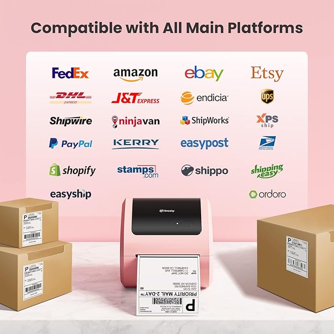 Shipping Label Printer 4x6 - Thermal Label Printer for Small Business, Shipping Packages, Home, Office, Compatible with USPS, Shopify, Amazon