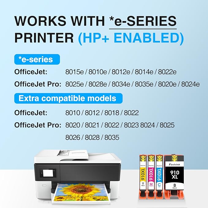 910XL Ink Cartridges Replacement for HP 910XL Ink Cartridges Combo Pack for HP OfficeJet Pro 8025e 8015e 8028e 8035e 8020 8015 8028 8025 8035 Printers