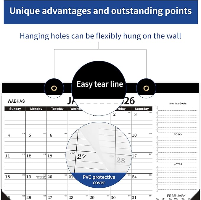 Desk Calendar 2025-2026,October 2025 to March 2027, Calendar 2025-2026 with to-do list,Desk Calendar 2026-18 Months,17" x 12" for Home or Office.