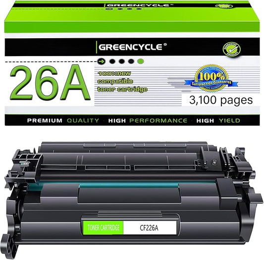 greencycle 26A M426fdw Compatible Toner Cartridge Replacement for HP 26A CF226A 26X CF226X for HP Laserjet Pro M402n M402dn M402dw M402dne MFP M426fdw M426dw M426fdn Printer (Black, 1-Pack)