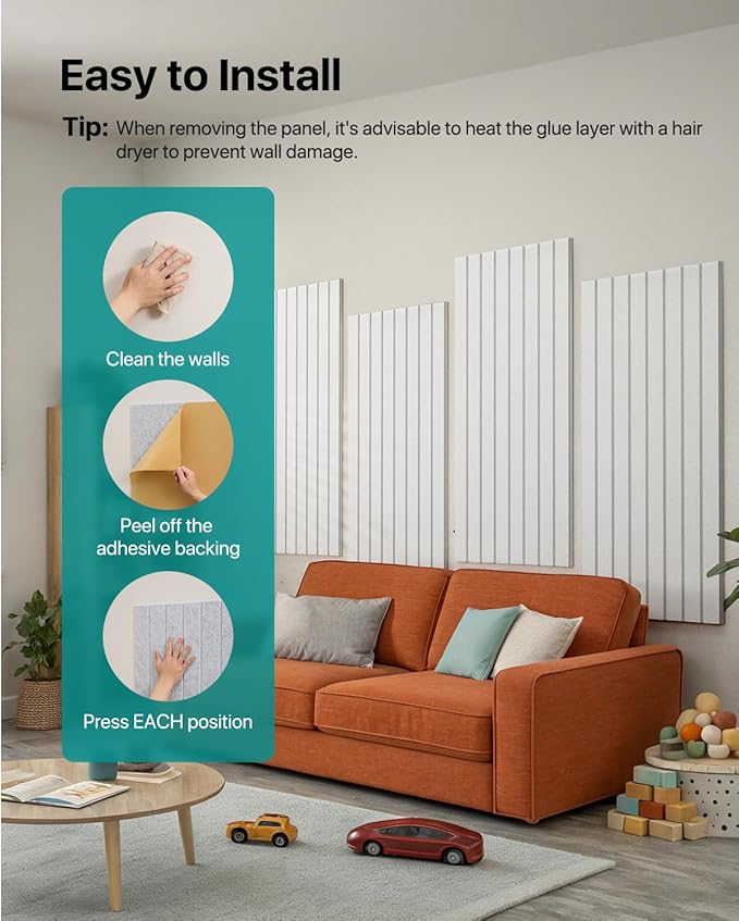 Soundsbay Large Cork Board, 71" x 47" Bulletin Board, 3 Pack Felt Wall Tiles Self-Adhesive, Pin Board for Walls Office Home Classroom Decor