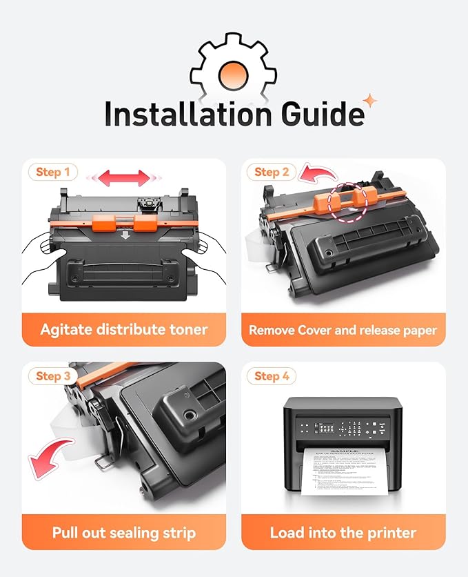90A Black Toner Cartridge 1-Pack High Yield with Chip Replacement for HP 90A CE390A Toner Cartridges Compatible with HP Laser Jet Enterprise 600 M601 M602 M603 M4555 MFP M602x M602n M603dn Printer Ink