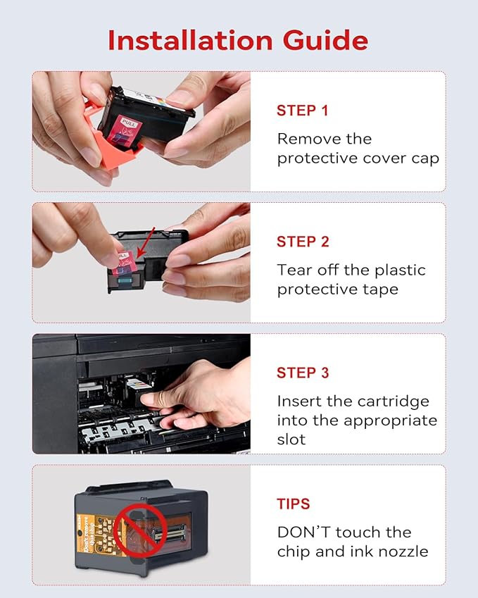 245XL 246XL Combo Pack Replacement for Canon Ink 245 246 PG-245 XL PG-245XL Black Color Ink Cartridges for Canon Pixma MX490 MX492 MG2522 TR4520 TS3322 TS202 MG2500 TS3122 TR4500 Printer