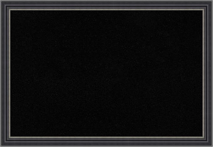 Amanti Art Black Cork Board for Wall, 18x26 Vision Board with Black Wood Frame, Medium Corkboard Office Decor for Home Organization, Traditional Corkboard Pinboard to Display Items for Home
