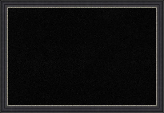 Amanti Art Black Cork Board for Wall, 18x26 Vision Board with Black Wood Frame, Medium Corkboard Office Decor for Home Organization, Traditional Corkboard Pinboard to Display Items for Home