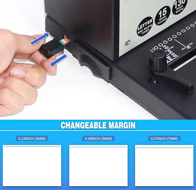 Rayson PD-1503 Coil Binding Machine, 4:1 Pitch Spiral Binder with Electric Coil Inserter for Max. Punching Letter Size