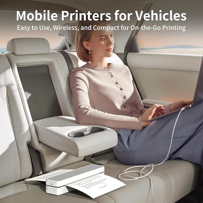 iDPRT Portable Thermal Printer,203DPI Wireless Bluetooth Small Printers for Travel,Office,Vehicles,Support 8.5" x 11" US Letter&A4 A5 Size, Compatible with Smartphone & Laptop