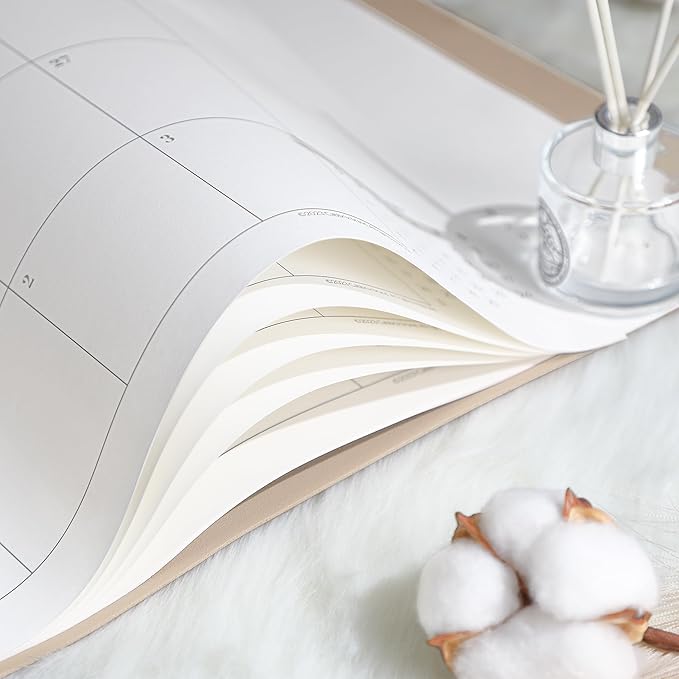 Simplified Desk Calendar 2025-2026 with Desktop Mat, Cabbrix Large Desk Pad Calendar 21" x 16-1/2" Runs From July 2025 to December 2026, Desk Blotter Calendar for Home School and Office (Apricot)