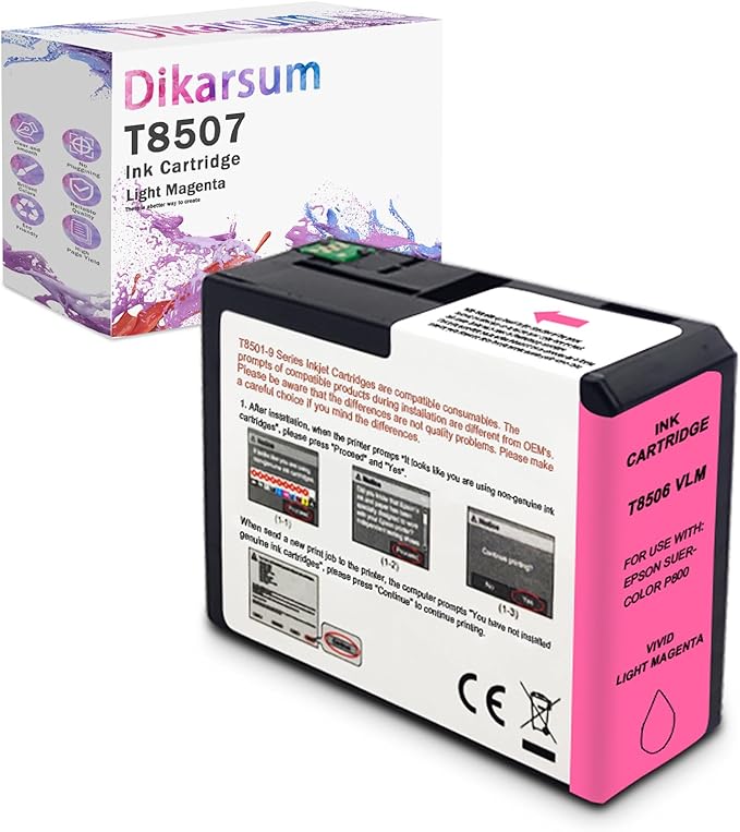 T850 Ink Cartridge Remanufactured T8506 T850600 Ink Cartridge Replacement for Surecolor P800 Printer(Light Magenta)