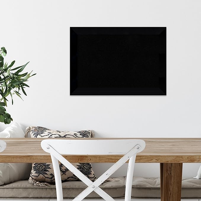 Amanti Art Black Cork Board for Wall, 15x21 Vision Board with Black Wood Frame, Small Corkboard Office Decor for Home Organization, Modern Corkboard Pinboard to Display Items for Home Organization in