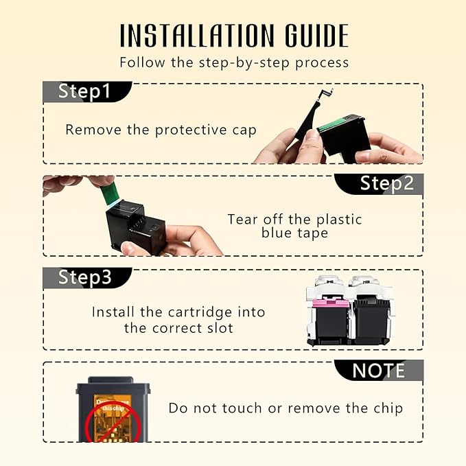 Printer Ink 67XL 67 2755e 4155e Ink Cartridges for HP Ink 67 Ink Cartridges Black/Color Combo Pack for Envy 6400 6000 6055e Pro 6455e for DeskJet 2700 2755 2725 2755e 2752 2855e 4255e 4155e Plus 4100