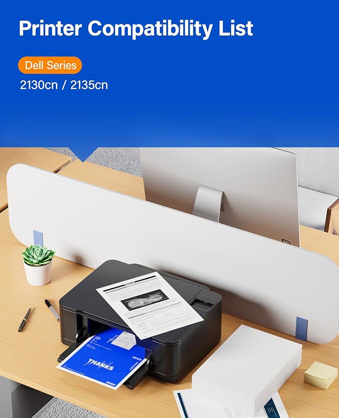 2130CN 2135CN Toner Cartridge Compatible Replacement for Dell 2130cn 2135cn 2130 2135 Printers 330-1436 T106C 330-1437 T107C 330-1433 T109C 330-1438 T108C Black Cyan Magenta Yellow 4-Pack