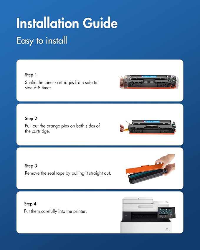 202X Toner Cartridges (with Chip) - High Yield Replacement for HP 202X Toner Cartridges CF500X 202A CF500A Works for HP Color Laserjet Pro MFP M281fdw M281cdw M281fdn M254dw M254dn Printer (4 Pack)