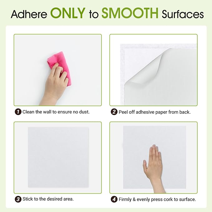 AKTOP White Cork Bulletin Board 12x12, 1/2" Thick Felt Cork Board Tiles 12 Pack, Small Square Pin Board for Wall, Self Adhesive Corkboards with 120 Push Pin Wood Clips for School, Home & Office