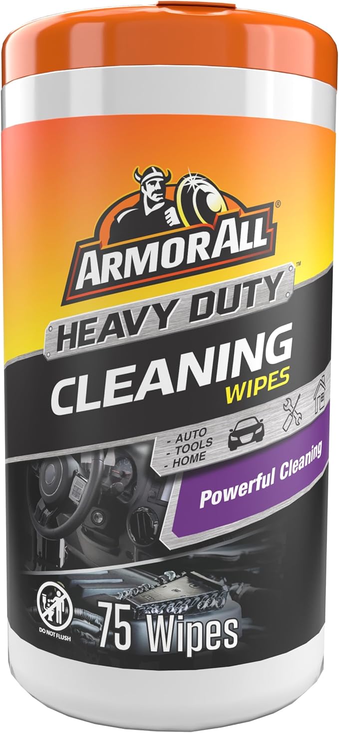 Armor All Heavy Duty Cleaning Wipes, Disposable Car Wipes (75 Count)