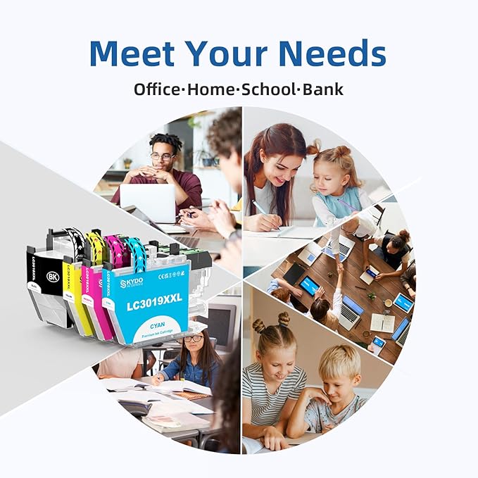 LC3019XXL Ink Cartridges Replacement for LC3019 XXL LC 3019-XXL LC3019 Work with MFC-J5330DW MFC-J6530DW MFC-J6730DW MFC-J6930DW Printers (Black, Cyan, Magenta, Yellow, 4 Pack)