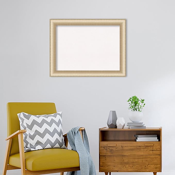 Amanti Art White Cork Board for Wall, 25x33 Vision Board with Gold Frame, Medium Corkboard Office Decor for Home Organization, Casual Corkboard Pinboard to display items for home organization