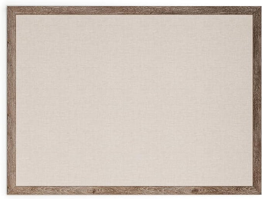 U Brands Linen Bulletin Board, 47"x35", Rustic Wood Style Frame, Industrial Grade Pinning Surface