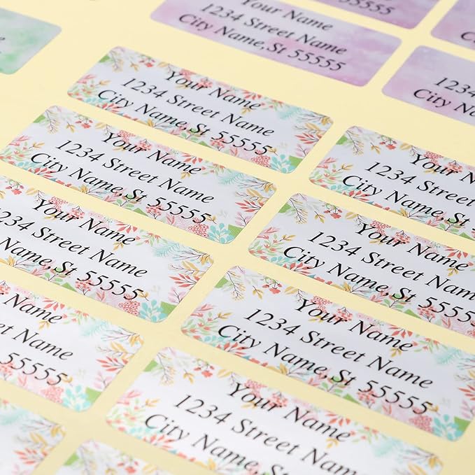 Return Address Labels - Personalized Address Labels, Custom Address Labels Colorful Patterns, Can Be Used for Box, Paper, Plastic, Glass, Metal (2.6x1 Inch, Set of 400, Matte Silver)